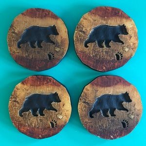 Rustic Bear Coaster Set (4)